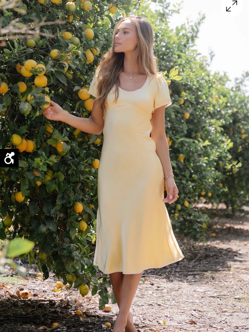 bohme Pale Yellow Scoop-Neck Maxi Dress